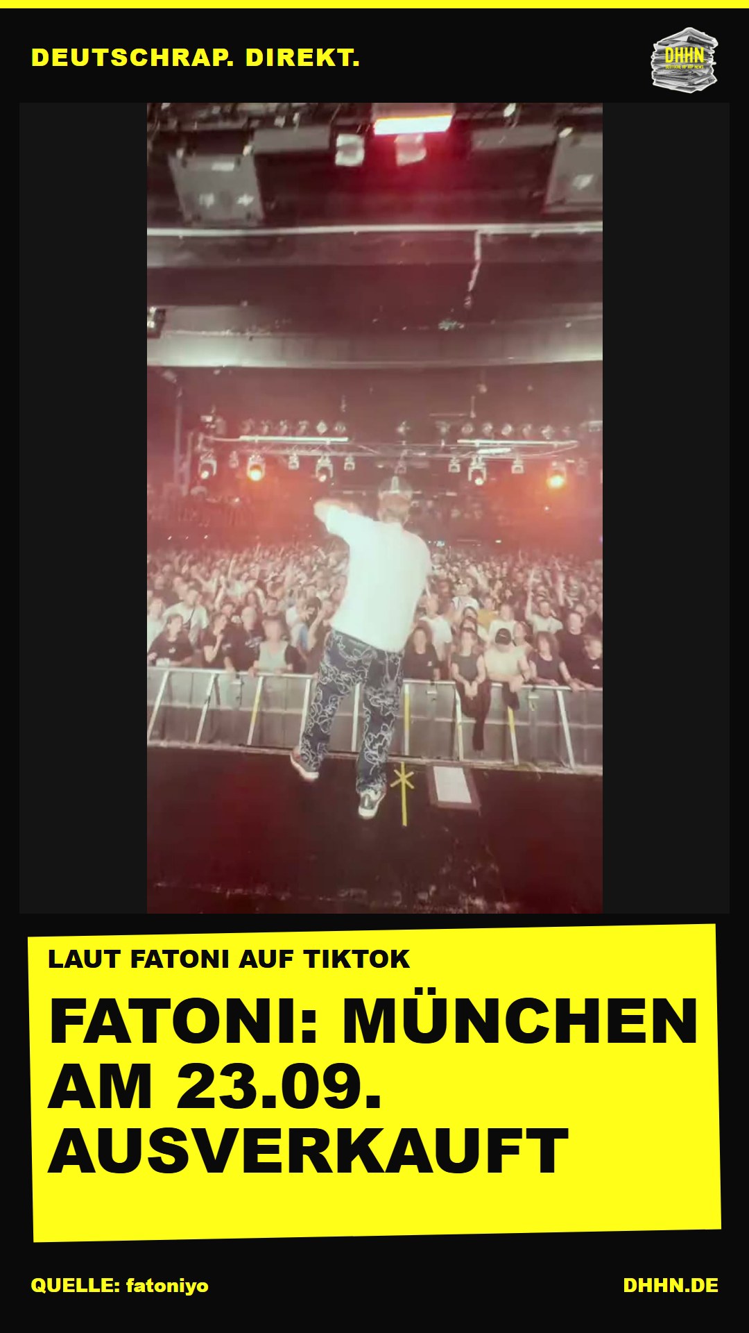 Fatoni kündigt Tour-Fortsetzung an, München am 23.09. laut ihm ausverkauft