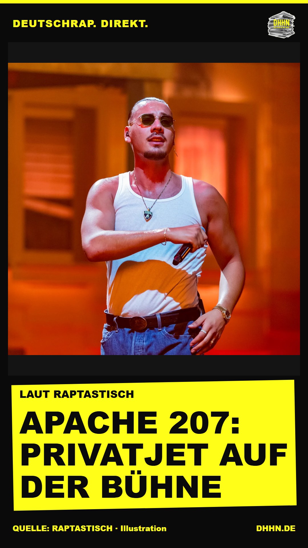 Apache 207: Raptastisch berichtet von Privatjet auf der Bühne